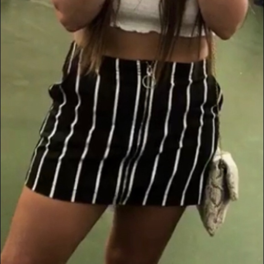 Striped Volcom Zip up Skirt